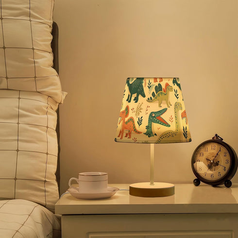 3 ALAZA Bedside Lamp Dinosaur Childish Animal Dino Table Lamp for Bedroom Desk Lamp with USB Port LED Nightstand Color