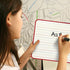SCRIBBLEDO Magnetic Small Dry Erase White Board, 9" x 12" Double Sided, Ruled - Blank Handheld Red Framed Lapboard