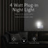 4W Bulb 4 Pack Projectpak Plug in Night Light with Manual On/Off Switch for Hallway, Kids Bedroom, Stairways Includes