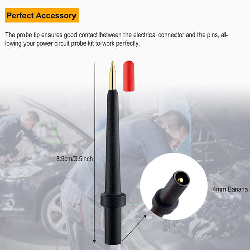 2Pk 4Mm 3 (PPTK0024-2),Use ZIBOO - Banana Jack Tip Black for Autel Circuit Tester Power Circuit Probe