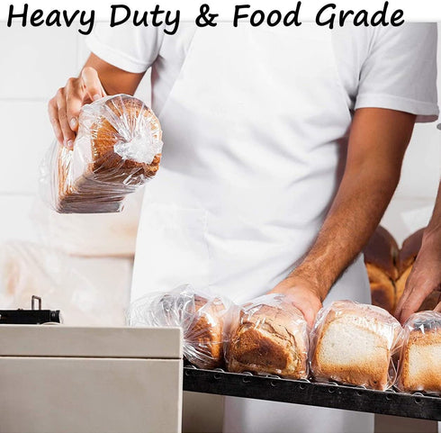 Gere 8 4 18", 50 Pack, Packing Large Bread Bags with Ties, x x Clear, Reusable, Bulk Bread Bags for Homemade Bread