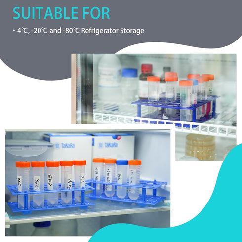 3 Pack Test Tube Rack, Centrifuge Tube Holder for 10ml/15ml/50ml, Detachable Plastic Stand