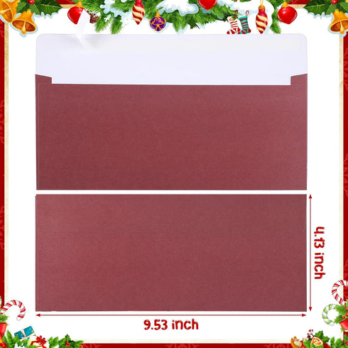 Zhanmai 60 Pieces Christmas Envelopes, Letter Size #10 Holiday Self Adhesive Envelopes for Mailing