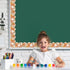 Whaline 32.8ft Boho Floral Bulletin Board Borders Retro Flower Scalloped Strips for School Classroom Office