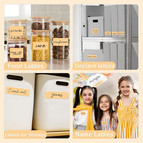 540Pcs 3 Removable Food Labels, Size Labels for Jars, Essential Oil Bottle,Spice Bottle,Food Storage Gift Label