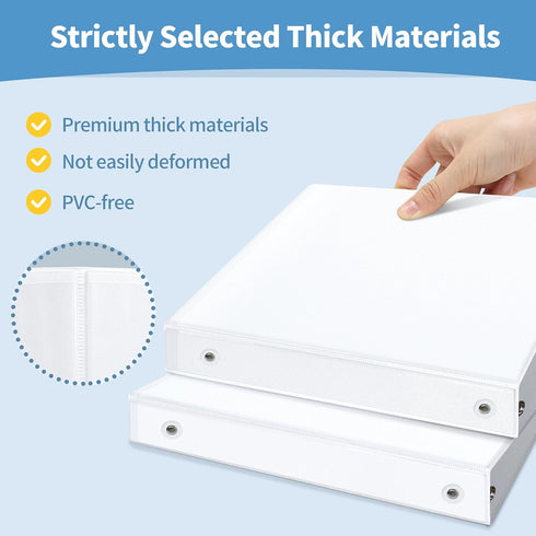 SUNEE 3 Ring Binder, 1 Inch, Clear View Binder, PVC-Free, Fit 8.5x11 Inches for School or Office