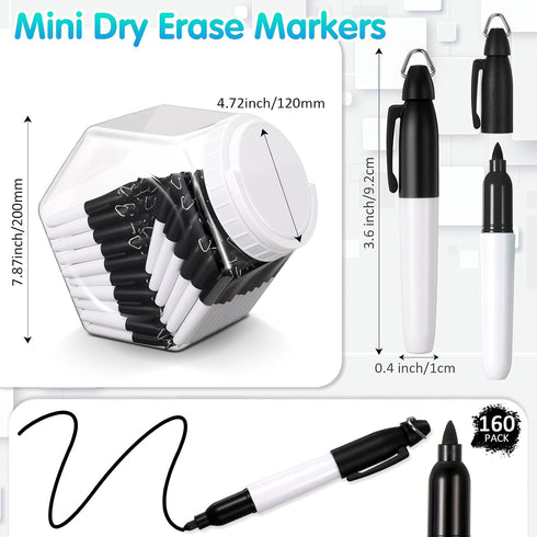 AmazingSpark 160 Pcs Mini Permanent Markers for Nurses Badge Mini Markers with Golf Keychain Clips Golf Ball Point