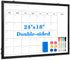 Monthly Calendar Dry Erase Whiteboard 24" x 18", Double-Sided Portable Board with Black Aluminium Frame