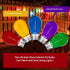 Meconard 15Pack S14 Colored LED String Light Bulbs, 1 Watt Plastic Shatterproof, E26 Medium Base, Multi-Color
