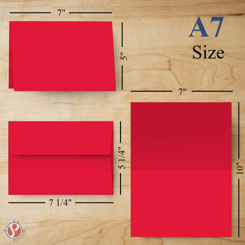 A7 (5" 7") 25 SETS Blank Red x Cards with Envelopes Great for Customized and Personalized Holiday, Christmas, Xmas
