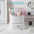 Pencil Pen Holder with Drawer, 5 Slots 360 Degree Rotating Pen Organizer For Desk, Desktop School Supplies Desk Accessories for Office School Home Art Supply White by Lolocor