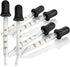Eye Dropper - 6-Pack Calibrated Glass Medicine Droppers with Bent & Straight Tip for Essential Oils, 1mL Capacity