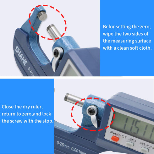 Digital Outside Micrometer 0-25mm / 0-1", Metric & Inch, 0.00005" Resolution