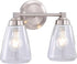 Aspen Creative 62732-09-2, Two-Light Metal Bathroom Vanity Wall Light Fixture, 13 3/8" Wide, Transitional