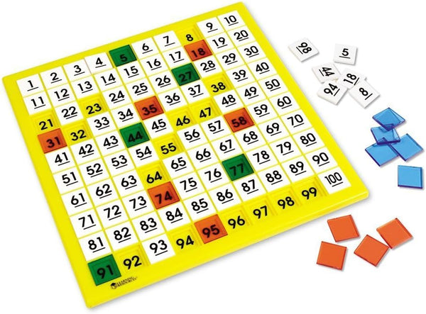 Learning Resources Hundred Number Board, Early Math, Counting Games for Kids,151 Piece