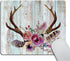 Smooffly Farmhouse Boho Mouse Pad - Rectangle Antlers Flowers Mat for Teachers Present - Office Supplies