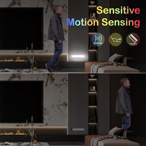 8 LEPOTEC RGB Under Cabinet Lighting,Motion Sensor Light Indoor with Adjustable Colors and Brightness,LED RGB Lights