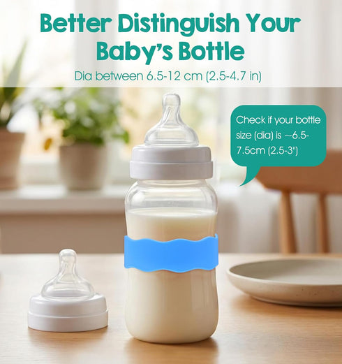FRCTLNKG 8 Pcs Bottle Labels Daycare Reusable, Silicone Name Bands for Water Bottles for Daycare Reusable Anti-Slip