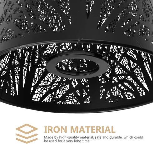 E27 Lurrose Metal Forest LampShade Metal Lamp Shades Modern Drum Lampshades Barrel Lamp Cover Tree Shadow Lampshade