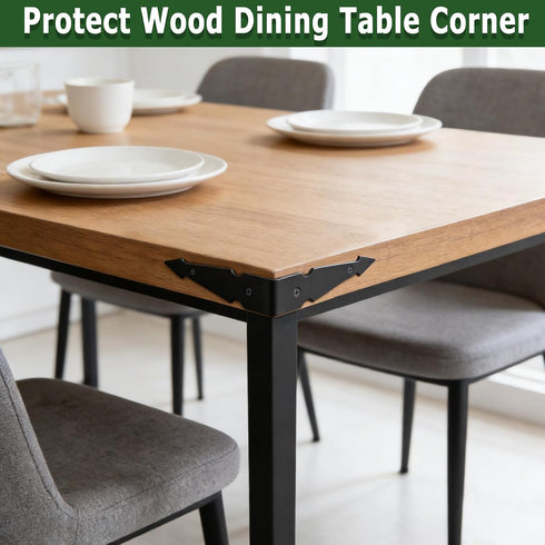 6.1" Frame(Height:1.3") 4Pcs Farmhouse Metal Corner Brackets Decorative Wood Table Matte Black Corner Protectors