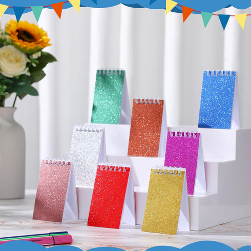 Mini Notepads for Kids Party Favors, Small Prism Spiral Notepads, 3.9 x 2.4 Inch, 48 Pcs