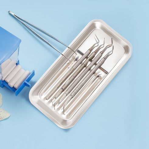 NUOMI Medical Surgical Tray, Stainless Steel Instrument Trays Organizer, 2 Pack Dental Procedure Tray