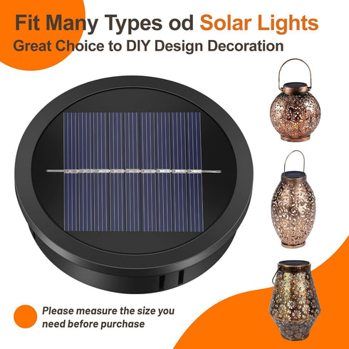 2 Pack 3.35in HELESIN Replacement Solar Light Parts, Lights Replacement Top,Waterproof Solar Light Inserts for Hanging