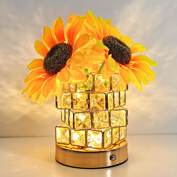 Sunflower Gifts for Women, 4000mAh Rechargeable Flower Lamp with 3-Color Stepless Dimming,