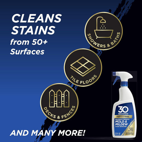 30 32 Oz. SECONDS Pro Mold and Mildew Stain Remover | Scrub Free | Brighter Results Instantly | Ready To Use | Fl.
