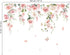 decalmile Large Pink Flower Wall Decals Hanging Vine Floral Wall Stickers Baby Nursery Girls Bedroom Living Room Wall