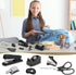Black Desk Accessory Kit, Cute Office Supplies Set, Desktop Stapler Set includes Staple Remover, Hole Punch, Tape