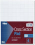TOPS Cross Section Pad, 1 Pad, 4 Squares/Inch, Quadrille Rule, Letter Size, White, 50 Sheets