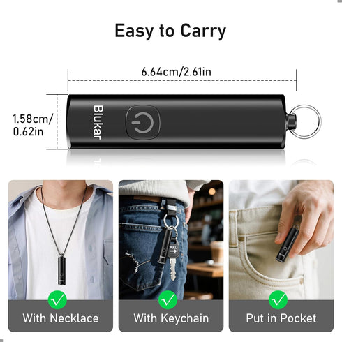 2 Pack 360L 3 Blukar Rechargeable EDC Flashlight, Mini Keychain Flash Light with Lighting Modes, Memory Function
