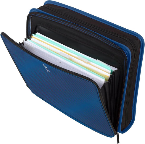 Five Star Zipper Binder, 2 Inch 3-Ring for School, 6 Pocket Expanding File, 380 Sheet Capacity, Cobalt Blue