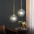 6" 1-Light Mini Glass Bubble Chandelier Light Fixture Gold, Clear Globe Glass Pendant Lighting Ball Chandeliers