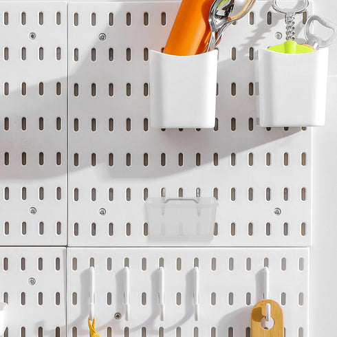 6pcs Hemobllo Peg Board Storage Bins with Hooks Square Shape Thickened Plastic Pegboard Organizer Containers for Garage