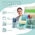 Flexzion Desk Top Caddy Organizer, Green Metal Mesh with 6 Compartments, Drawer and Pen Holder