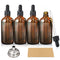 AOZITA 4 Pack 100ml Dark Amber Dropper Bottles with 1 Funnel & 4 Labels, 3.4oz Brown Glass Tincture Bottles for