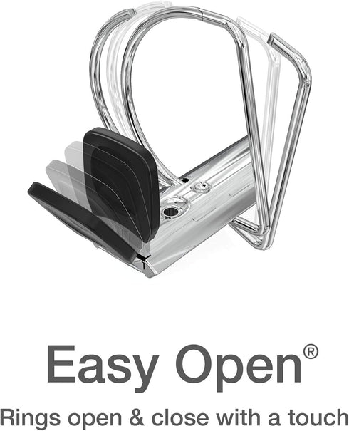 Oxford 3 Ring Binders, 3 Inch ONE-Touch Easy Open D Rings, 4 Pack, White, 650-Sheet Capacity