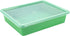 Storex Letter Size Flat Storage Tray, Organizer Bin with Non-Snap Lid, Green, 5-Pack