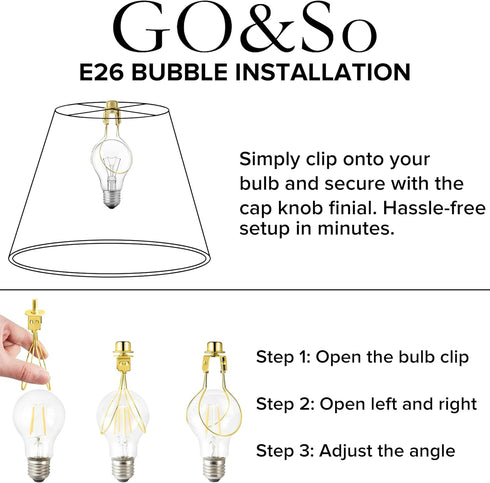 4.2" Bulb Adapte(1 (H:4.2" W2.1") GO&SO Small Clip On Lamp Holder,Lamp Shade Light Clip Pc,Gold),Lamp Finials