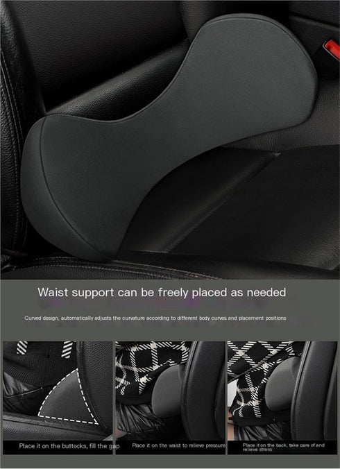 Generic Tailbone Car Lumbar Support Pillow - Slim Fit Memory Foam Lower Back & Cushion for Seat, Relieves Back Pain On