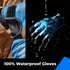 100% Waterproof Gloves for Men and Women, Winter Work Gloves, Touchscreen Thermal Insulated Freezer Gloves, Blue Medium
