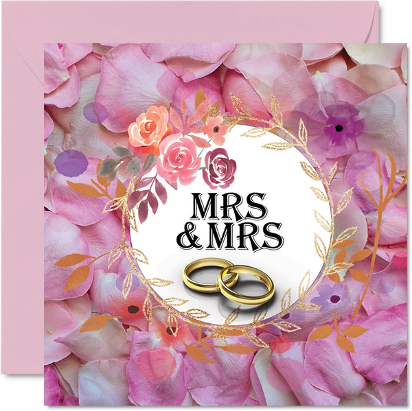 Stuff4 Sweet LGBT Gay Wedding Card - Petals Of Happiness - Happy