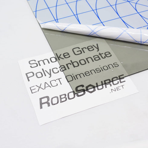 Smoke Grey Polycarbonate Plastic Sheet 12" X 12" X 0.118" (1/8") Exact, Shatter Resistant, Easier to Cut, Bend, Mold than Plexiglass. Robotics, Hobby, DIY, Industrial, Crafts. Translucent Gray Tinted