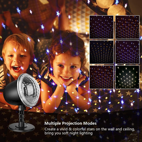 Star Projector, Star Night Light for Kids, Holiday Projector with 4 Modes and Remote Control for Decorations