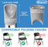 8 7/8 Inch Gray Folding Chair V-Tip Stabilizer Caps, ID - Heavy Duty Nylon End Caps, Non-Marring Round Top of Leg