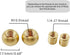 Alaviitsi 0.68 Inch 2 Pack, 1/4-27 Brass Lamp Finial Golden Ball Thread Solid Brass Lamp Knob Topper for Vintage Table