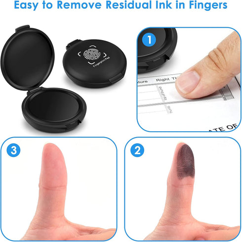 ERKOON 6 Pack Fingerprint Ink Pads, Black Thumbprint Ink Pad for Notary Supplies and Fingerprint Cards