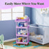 4 SUNALLY Tier Rolling Cart Organizer with Drawer, Bathroom Storage Carts with Wheels & Plastic Shelf, Mobile Storage